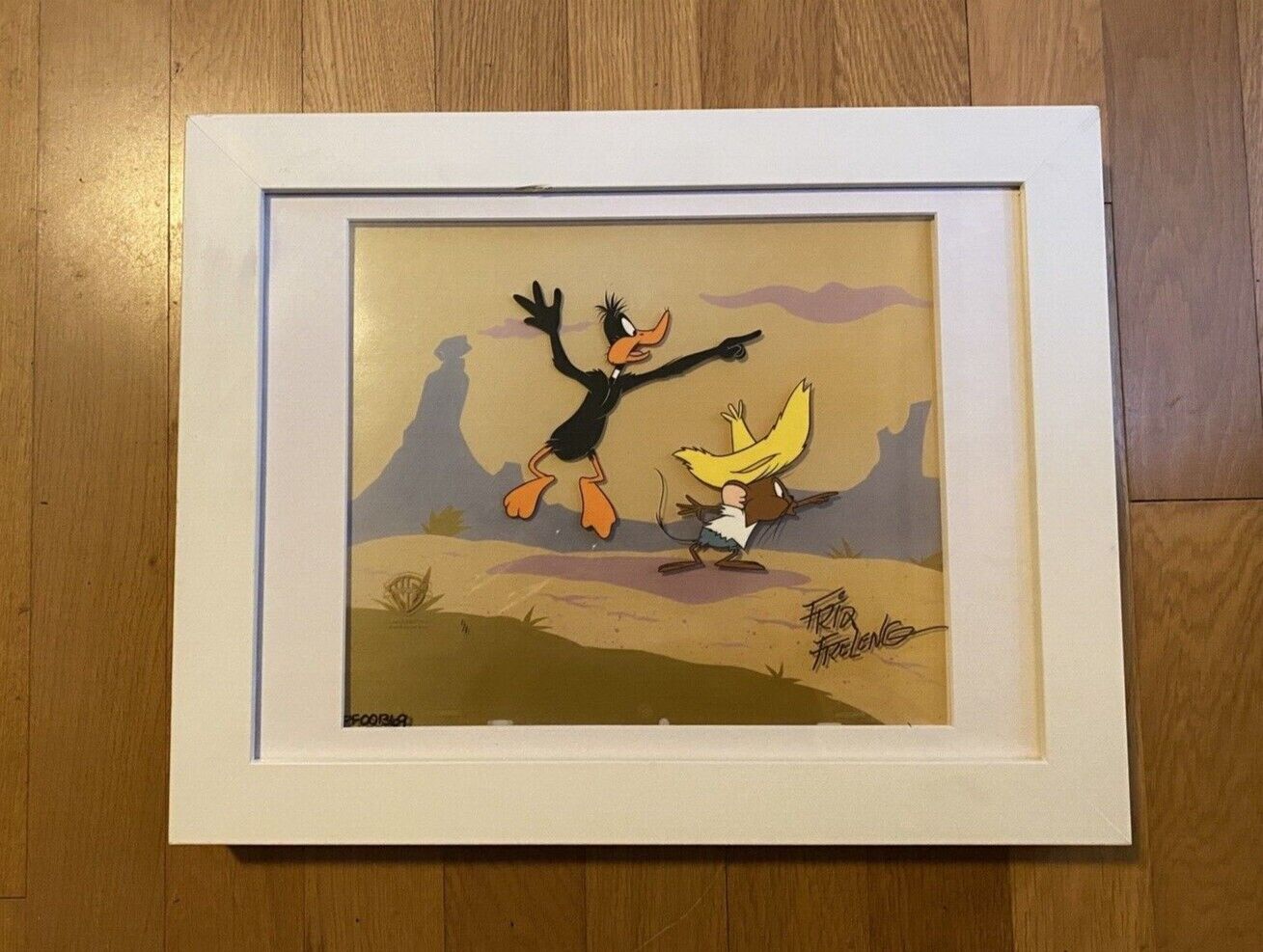 Looney Tunes Original WB Cel Matching Drawing Daffy Duck & Speedy Gonazales
