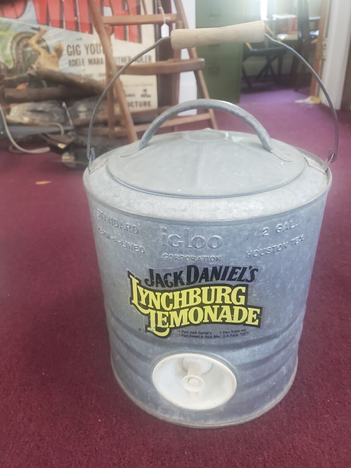 Jack Daniels IGLOO Lynchburg Lemonade Party Cooler Galvanized Vintage