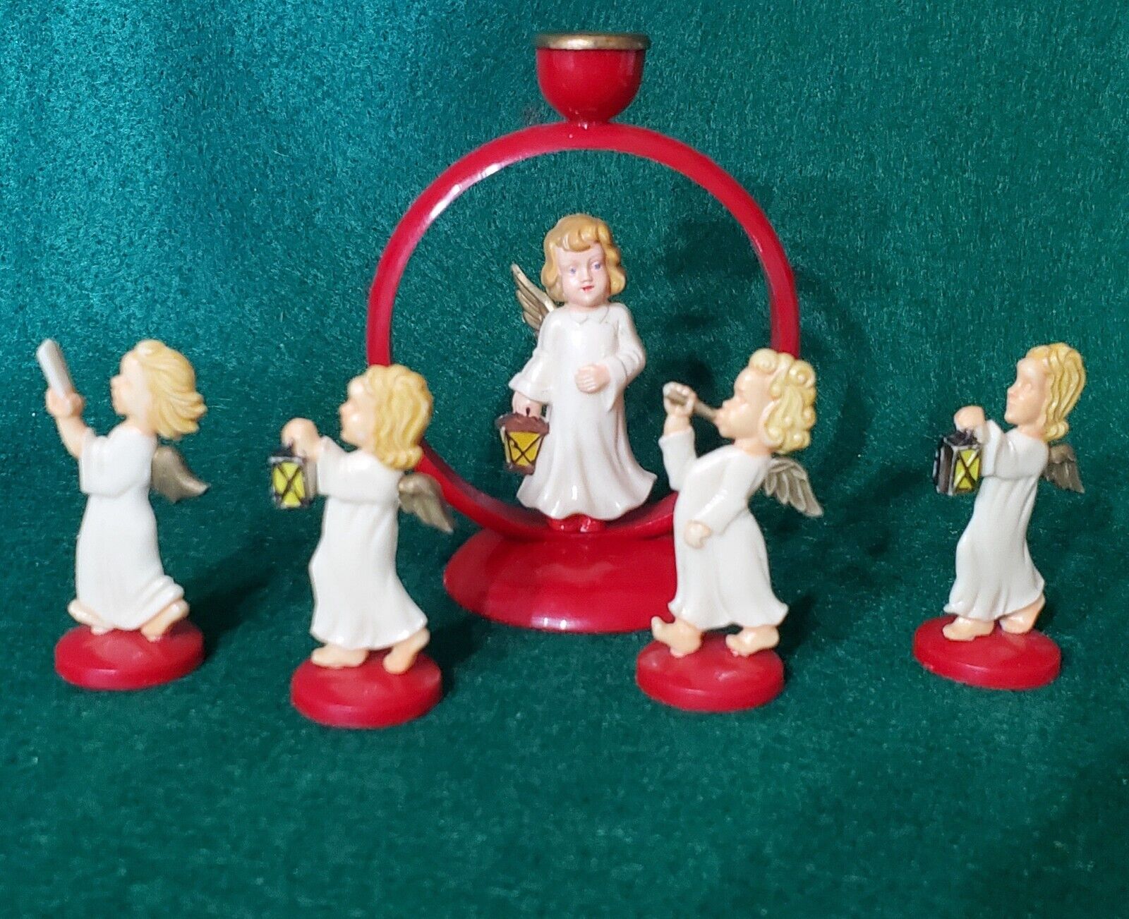 Vintage  Mid-century  Bakelite Angel  Candleholder / Germany (cake Toppers?)