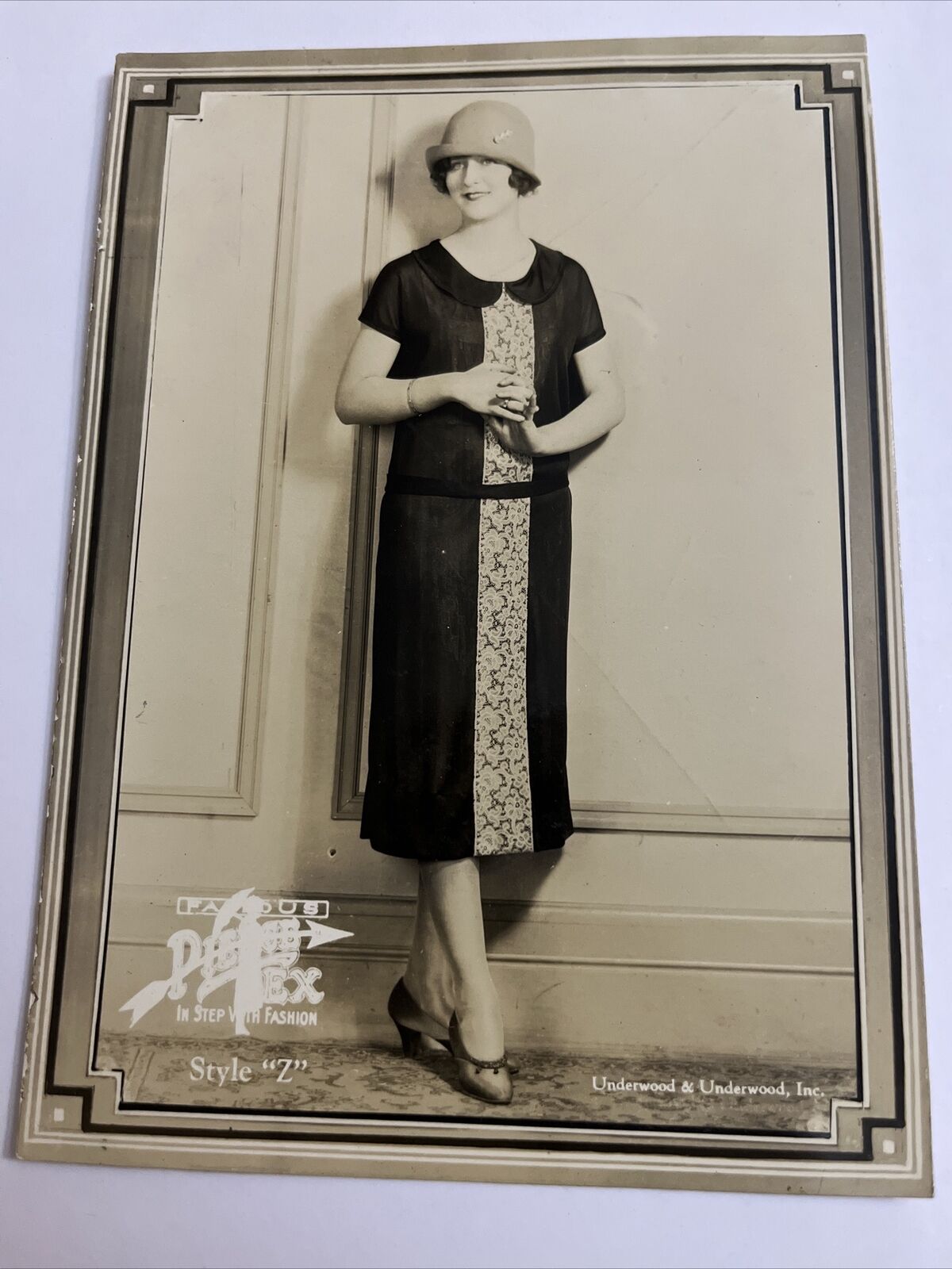Vintage Deco Era Fashion Photo Advertisement Sample LH Pierce Textile Dress Z