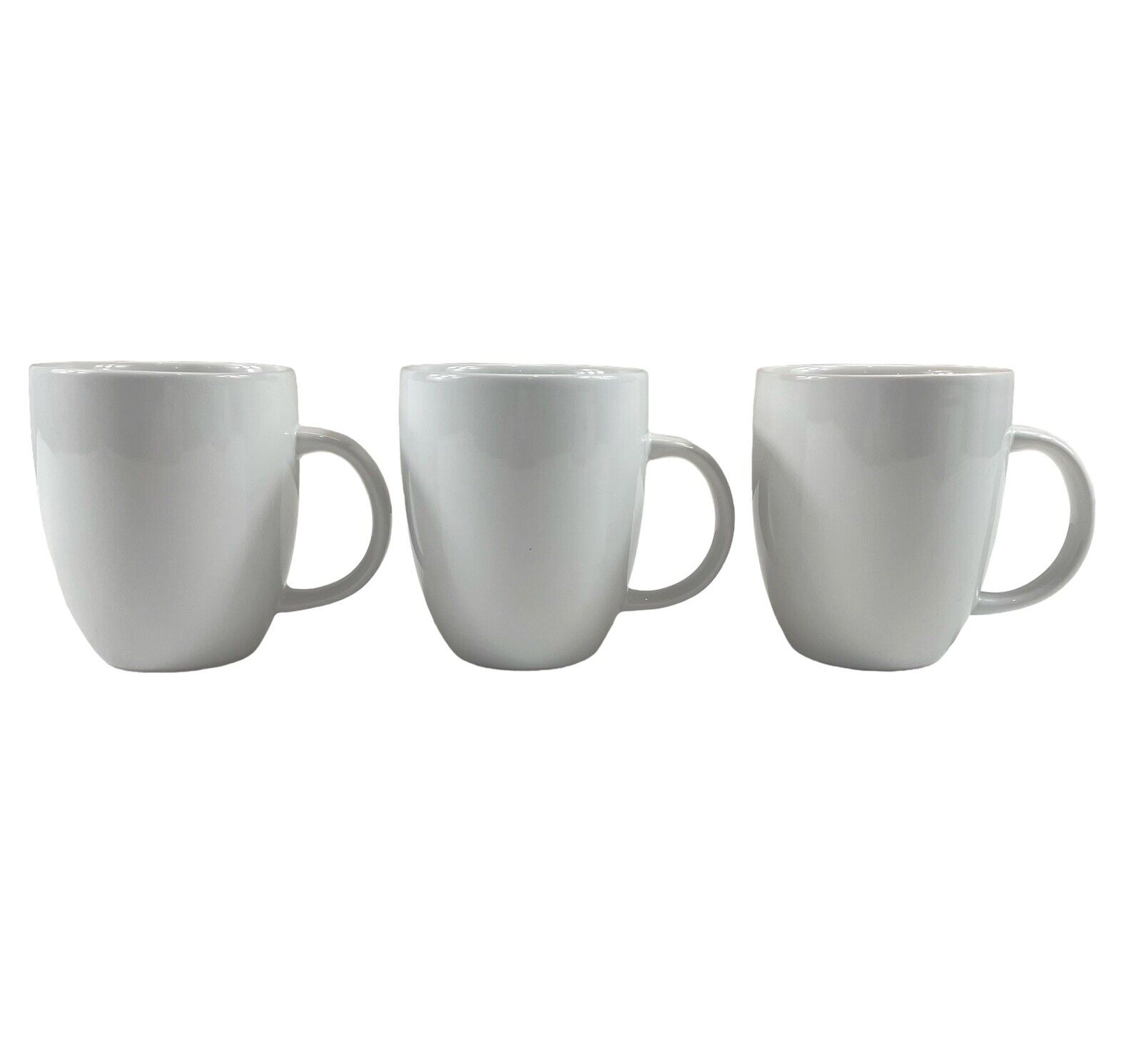THRESHOLD Coupe White Porcelain Coffee Mugs Tea Cups Large 16oz Set of 3