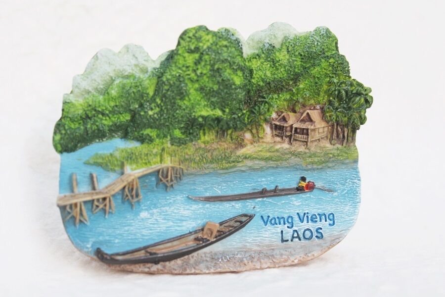 Nam Song River Vang Vieng LAOS 3D Fridge Magnet Resin Souvenir Tourist Gift