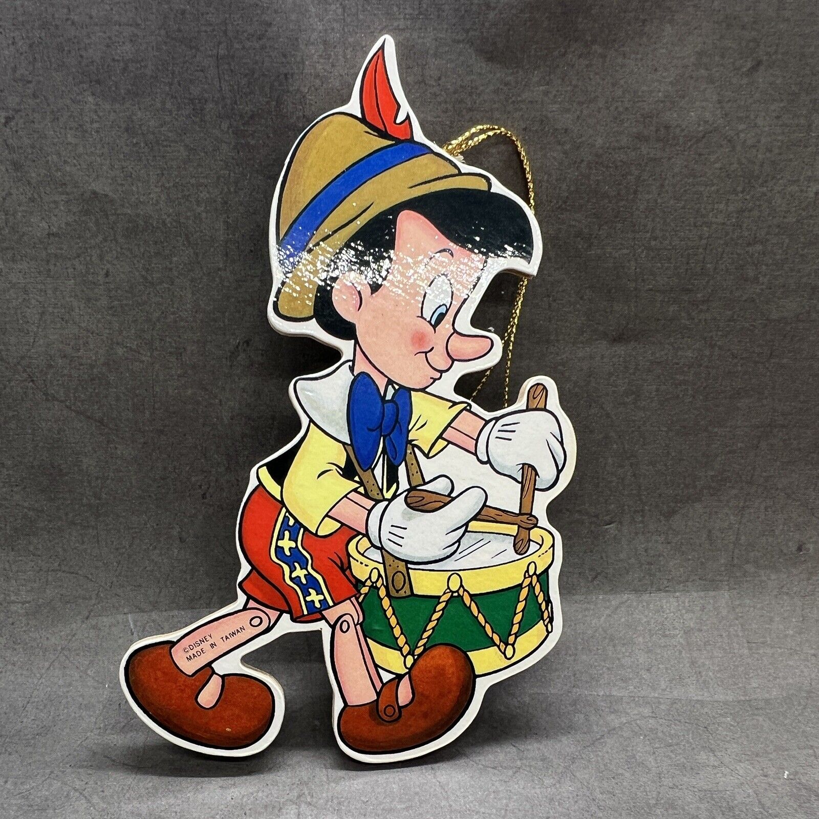 Disney Collectible wooden Ornament - Pinnochio With A Drum 5”