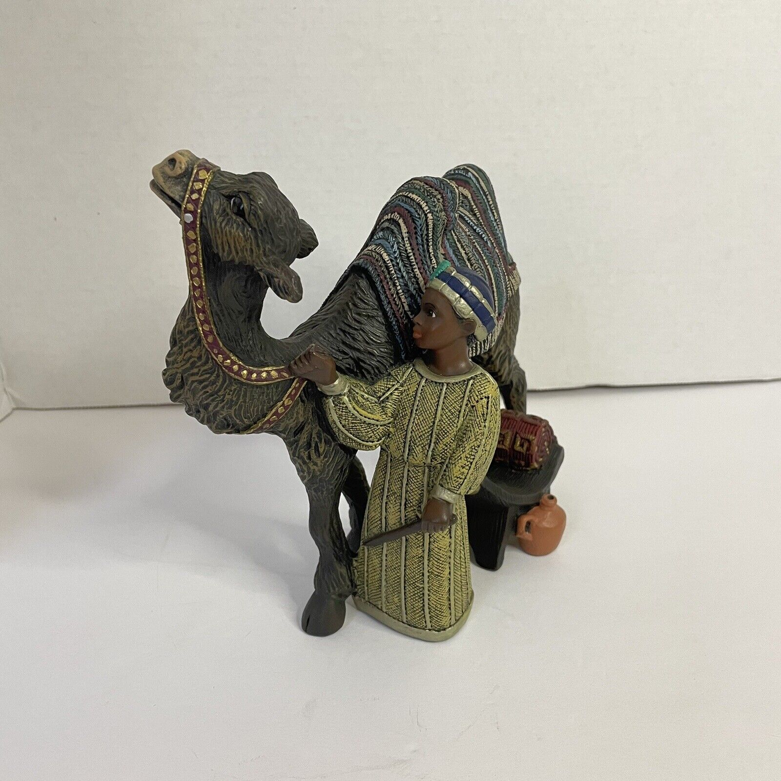 1997 Enesco Mahogany Miracle Camel Driver with Camel Nativity Parastone 302414
