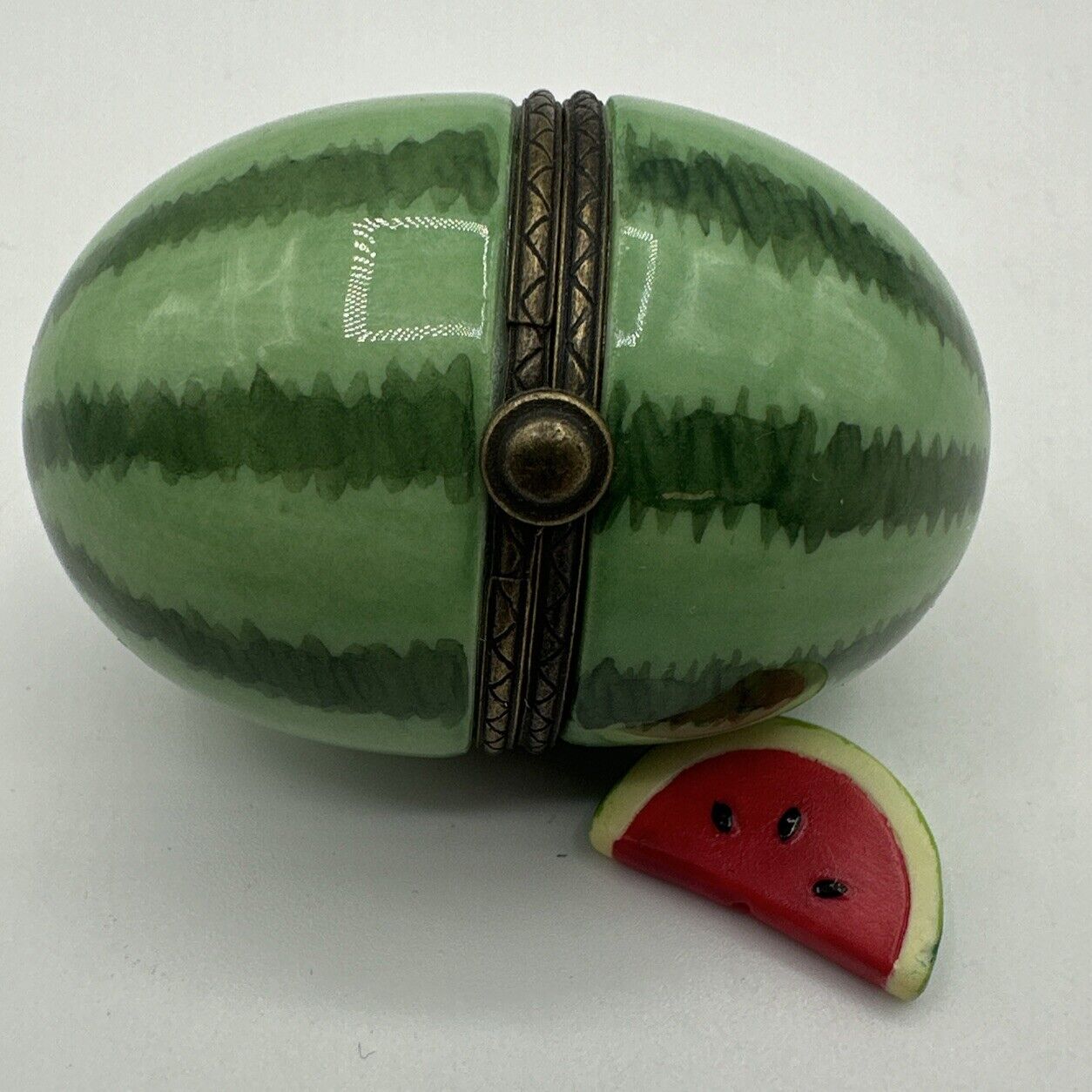 Porcelain Trinket Box Midwest Cannon Falls Diamondback Watermelon w/Trinket PHB