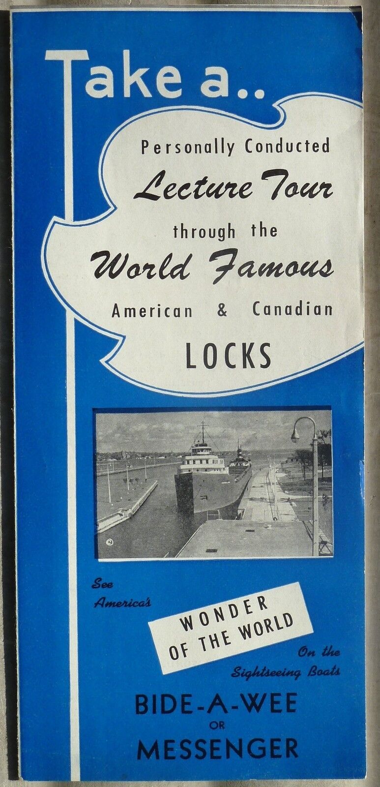 1950\'s American Canadian Lock Tours Sault Ste. Marie Michigan vintage brochure b