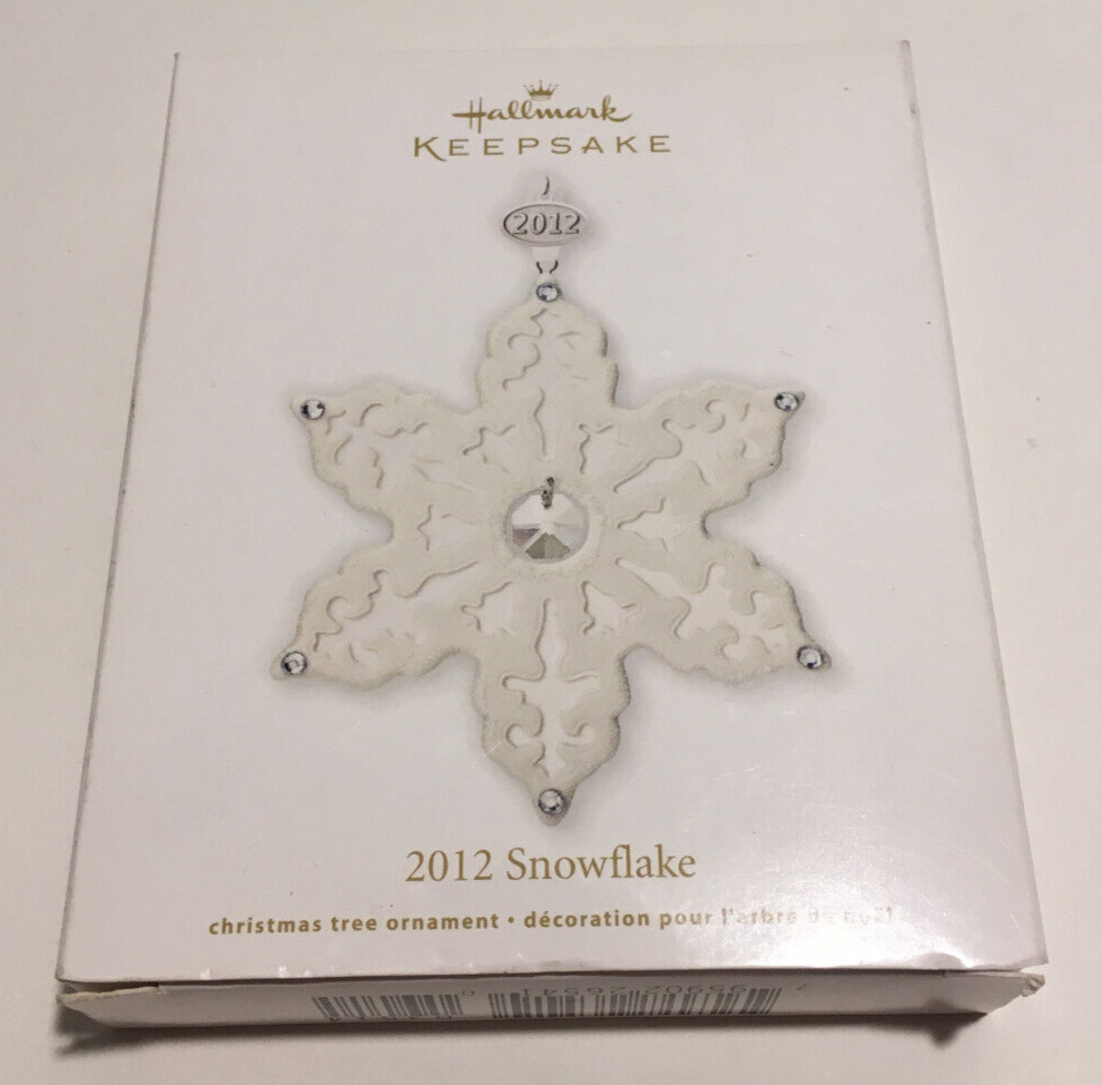 Hallmark: Keepsake 2012 Snowflake Bisque Porcelain Christmas Ornament Box Scuffs