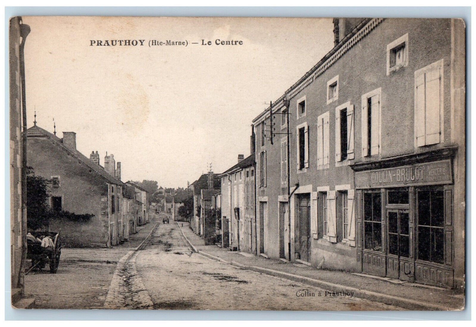 Prauthoy (Hte-Marne) France Postcard Le Centre c1910 Unposted Antique