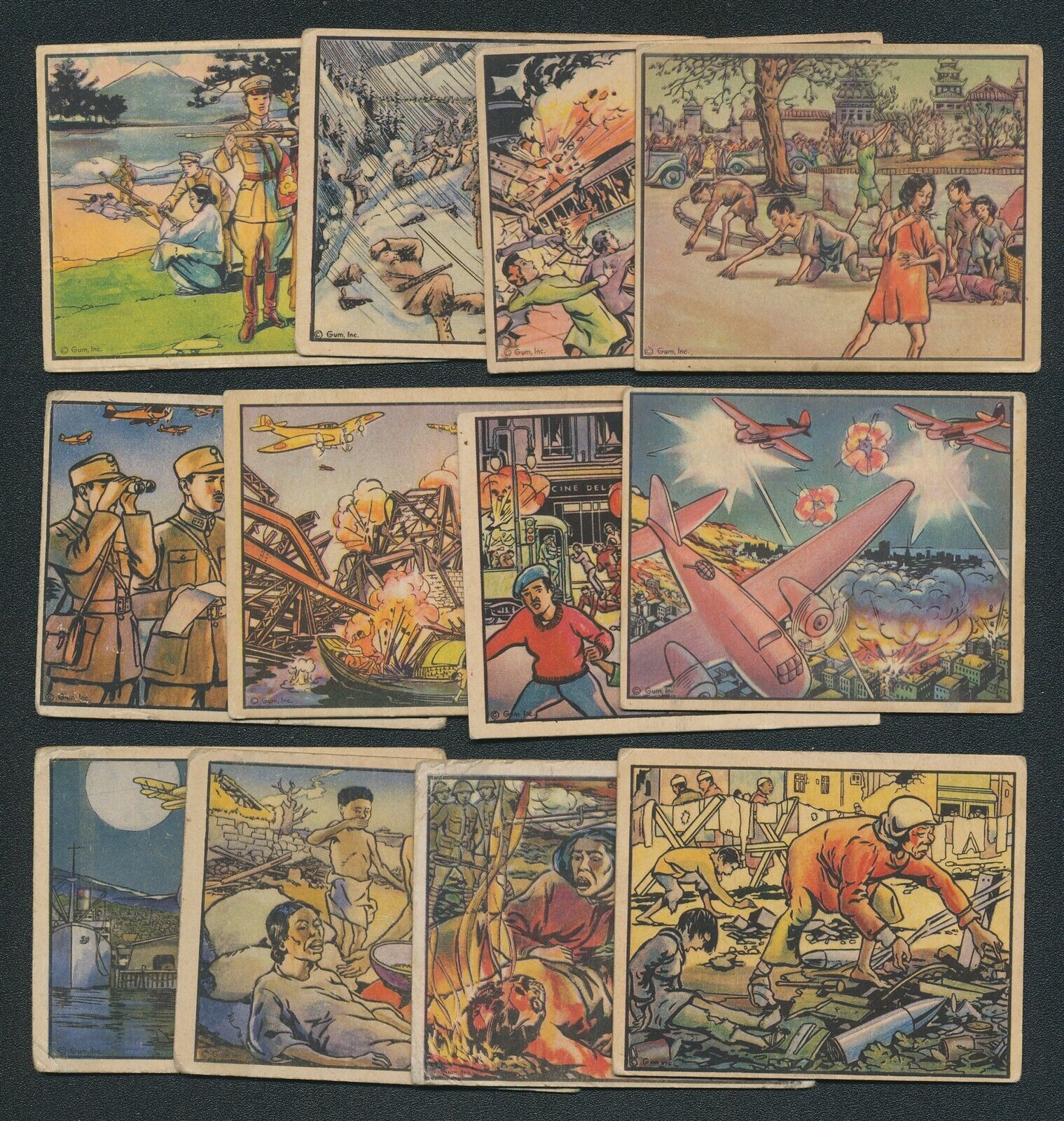 (14) 1938 GUM INC. HORRORS OF WAR NON-SPORTS CARDS VG - ALL CARDS SHOWN