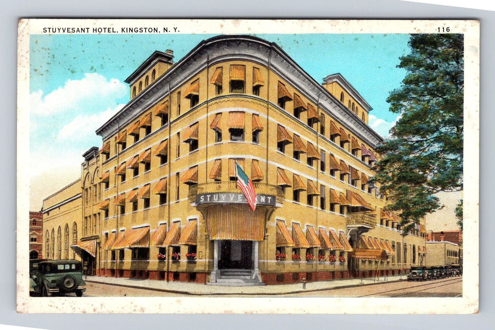 Kingston NY-New York, Stuyvesant Hotel, Advertising, Antique Vintage Postcard
