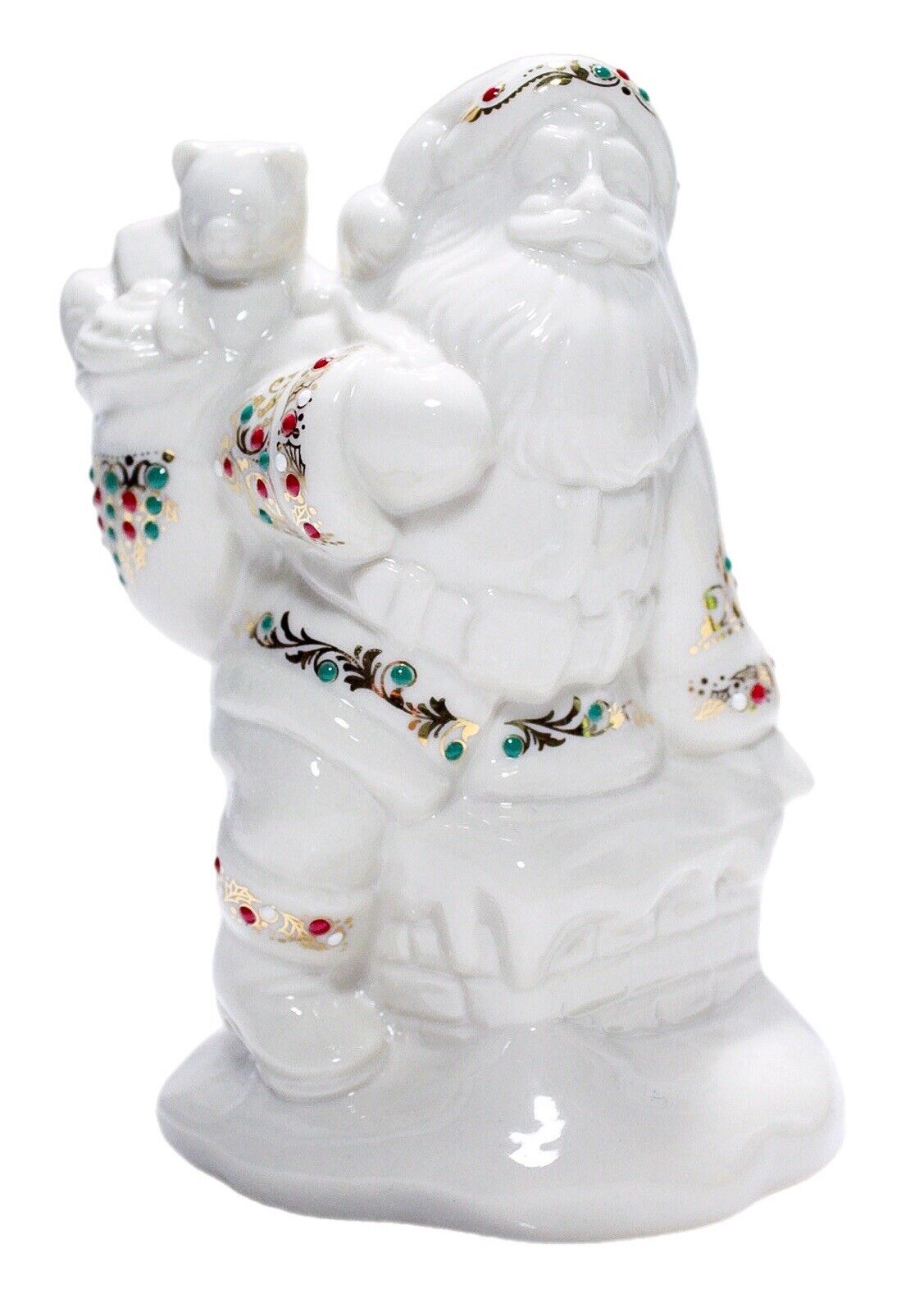 LENOX China Jewels Jeweled 1996 Santa's Visit Christmas Porcelain Figurine