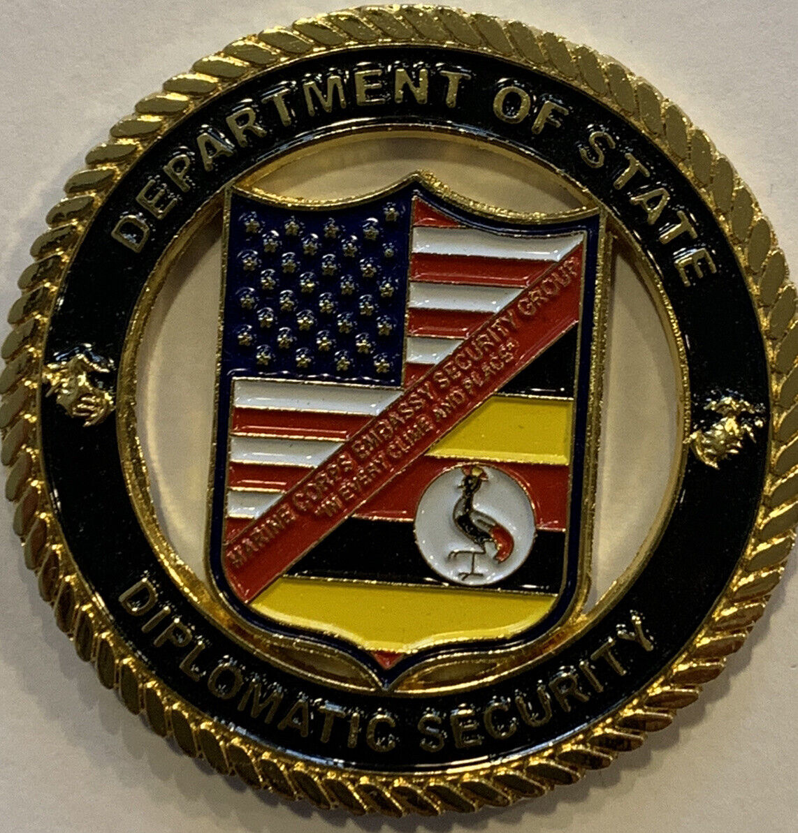 USMC Marine Security Guard Detachment MSG-DET USEMB Kampala Uganda AFRICA Coin