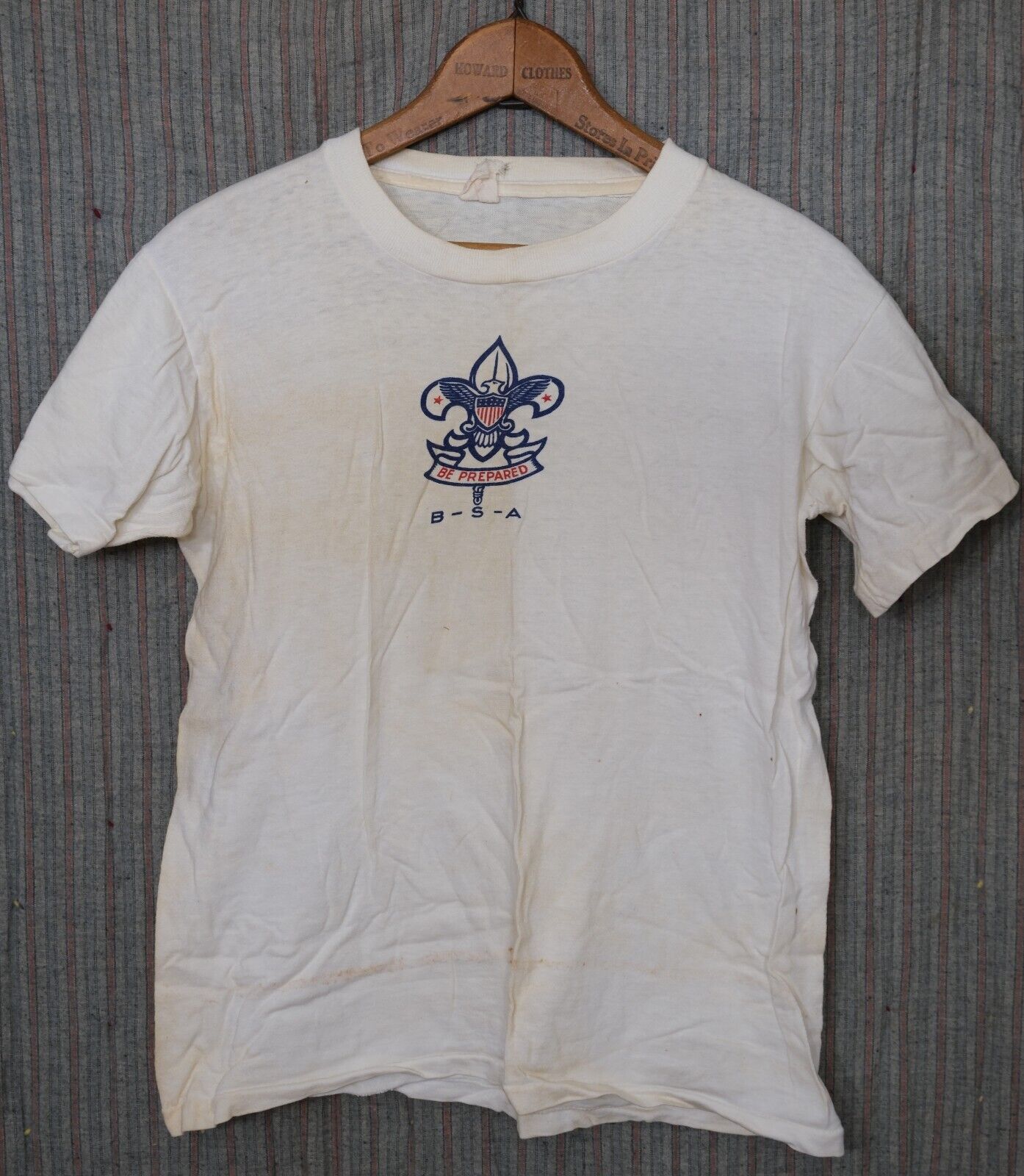 Vtg 1960s BSA Be Prepared Federal Eagle Logo T-shirt 100% Cotton Boy Scouts Sz S