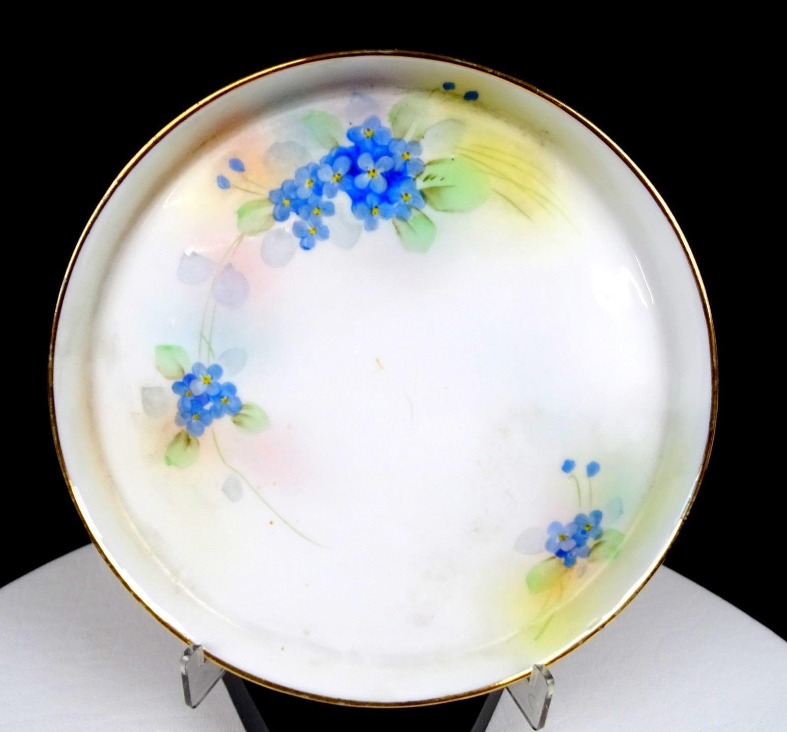 Nippon Porcelain Floral HandPainted Shallow Round Antique 6.7\