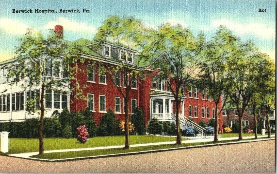 1940'S. BERWICK HOSPITAL. BERWICK, PA. POSTCARD r20