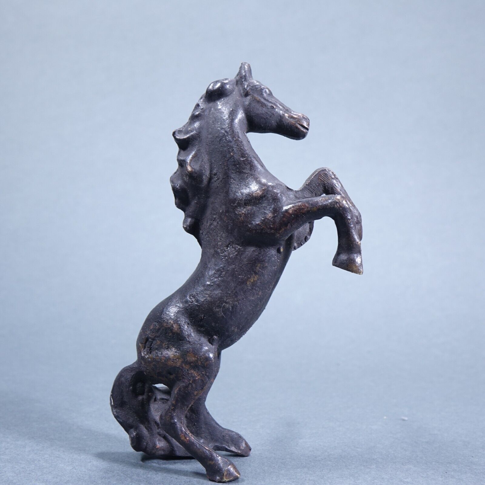 Rare Antique Bronze Rearing Stallion Drawer Pull Handle 5\