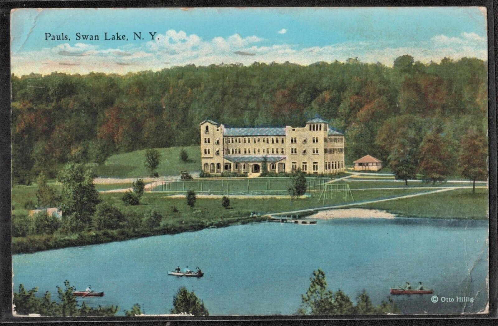 Antique Vintage Postcard Pauls Swan Like, N.Y. 1943