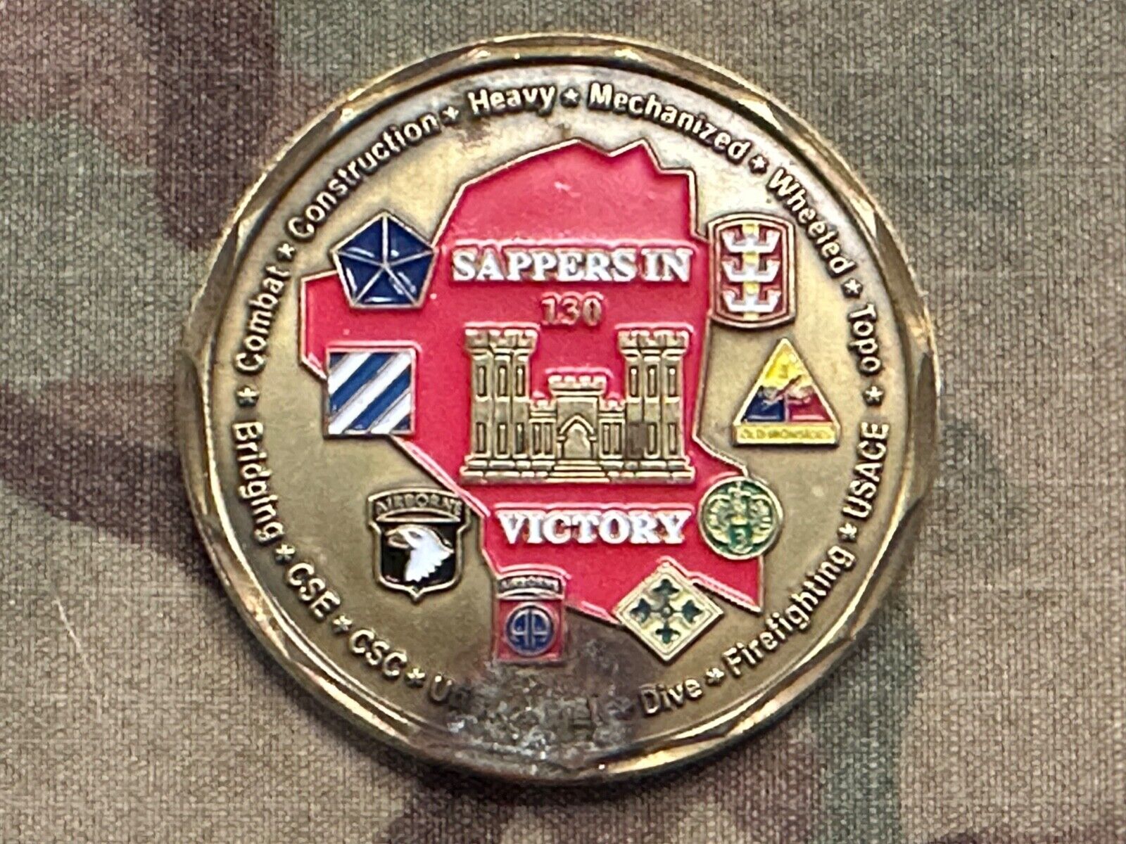 130th Engineer  Brigade SAPPERS IN VICTORY 2003 OIF Combat Ready Challenge Coin