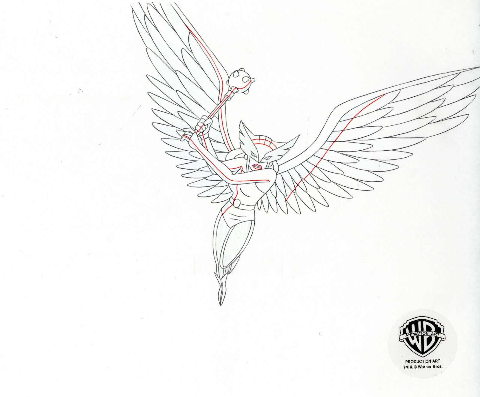 Justice League Animated Series-Original Production Drawing--Hawkgirl