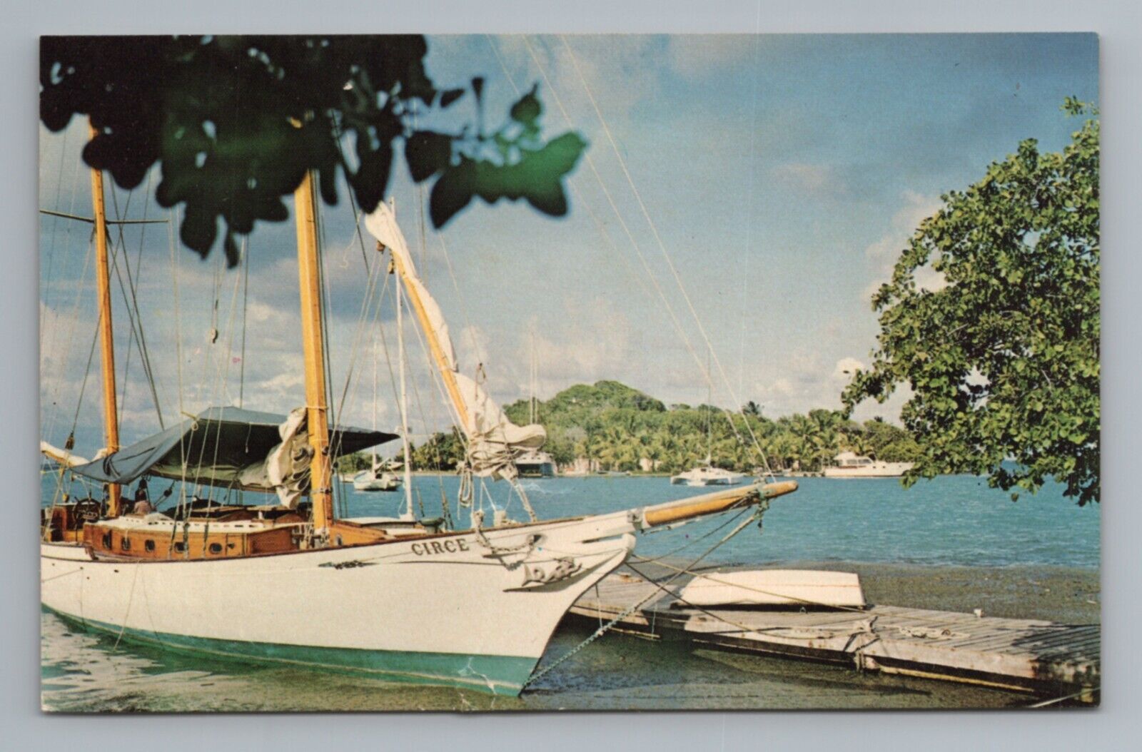 Christiansted St Croix Virgin Island Sailboat Protestant Cay Vintage Postcard