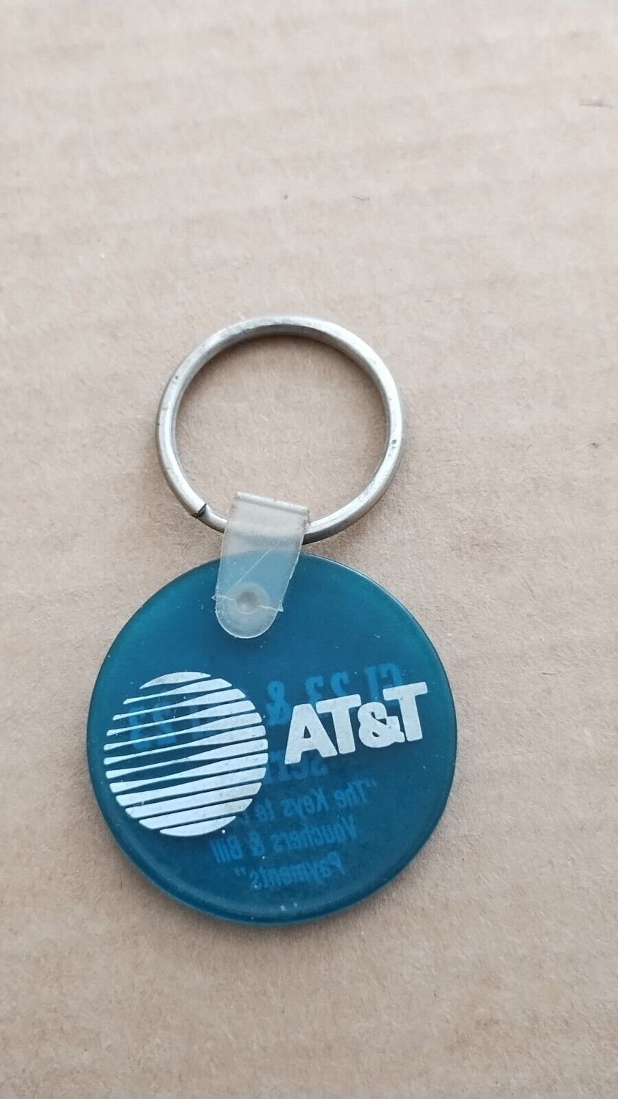 AT&T Telephone The Right Choice Vintage Keychain Key Ring FOB CU VINTAGE 