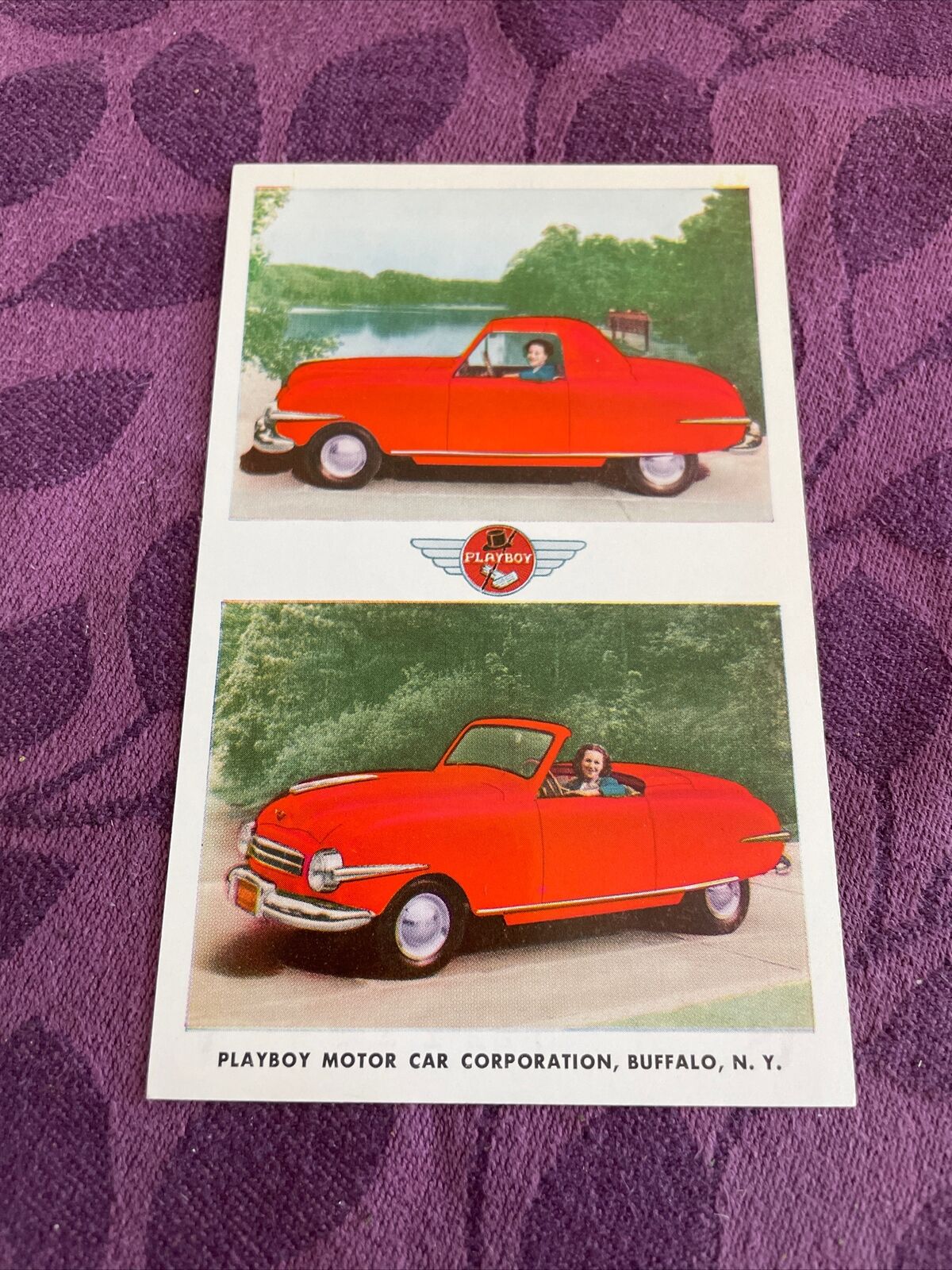 @1948 the Playboy Motor car co. Buffalo NY  postcard -only 99 made