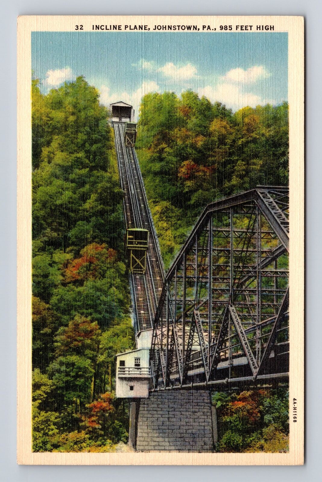 Johnstown PA-Pennsylvania, Incline Plane, Railcars, Antique Vintage Postcard