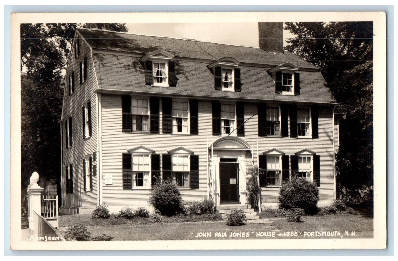 c1950\'s John Paul Jones House Portsmouth New Hampshire NH RPPC Photo Postcard
