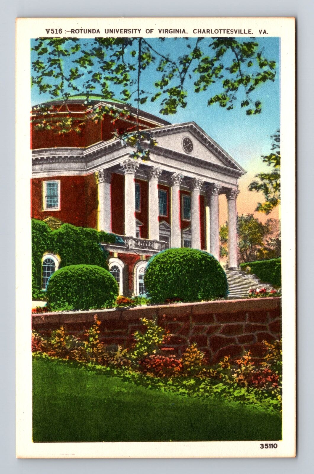 Charlottesville VA-Virginia, Rotunda University Of Virginia, Vintage Postcard