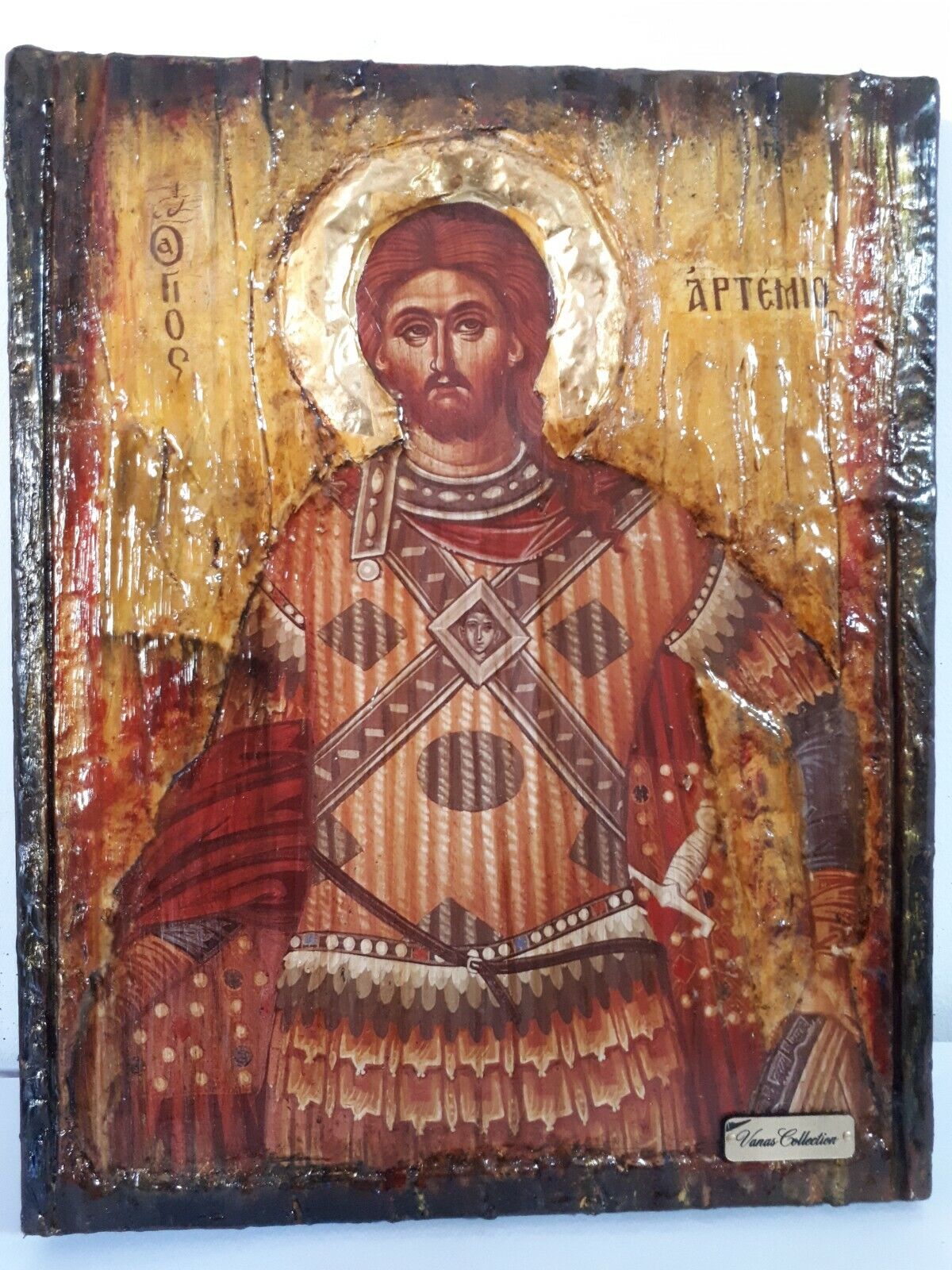 Saint St Artemius Artemios Icon-Greek Orthodox Byzantine Handmade Icons