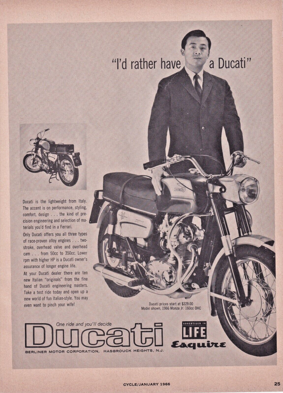 1966 Ducati Monza Jr Print Ad 8\
