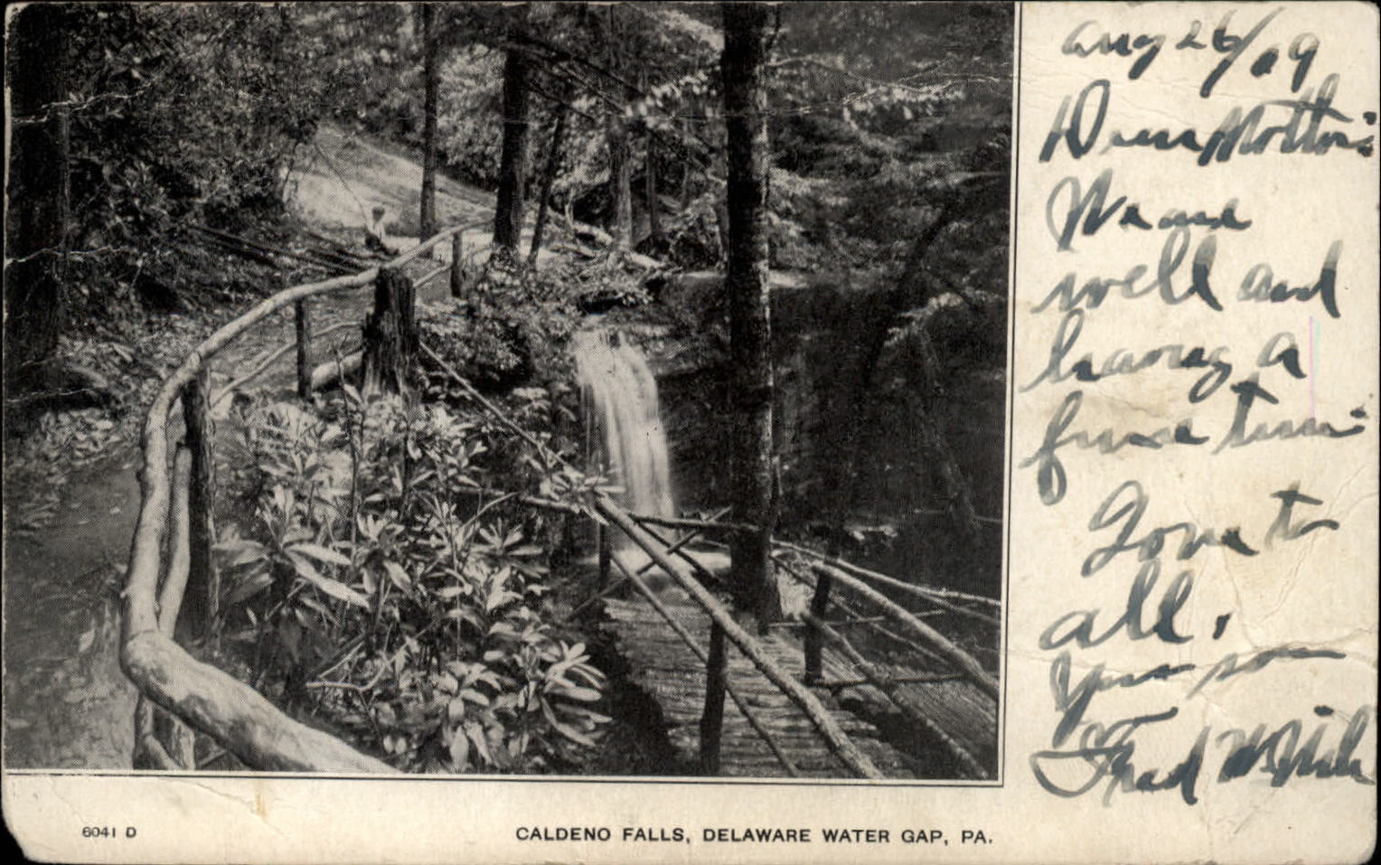 Caldeno Falls Delaware Water Gap Pennsylvania ~ 1909 UDB vintage postcard