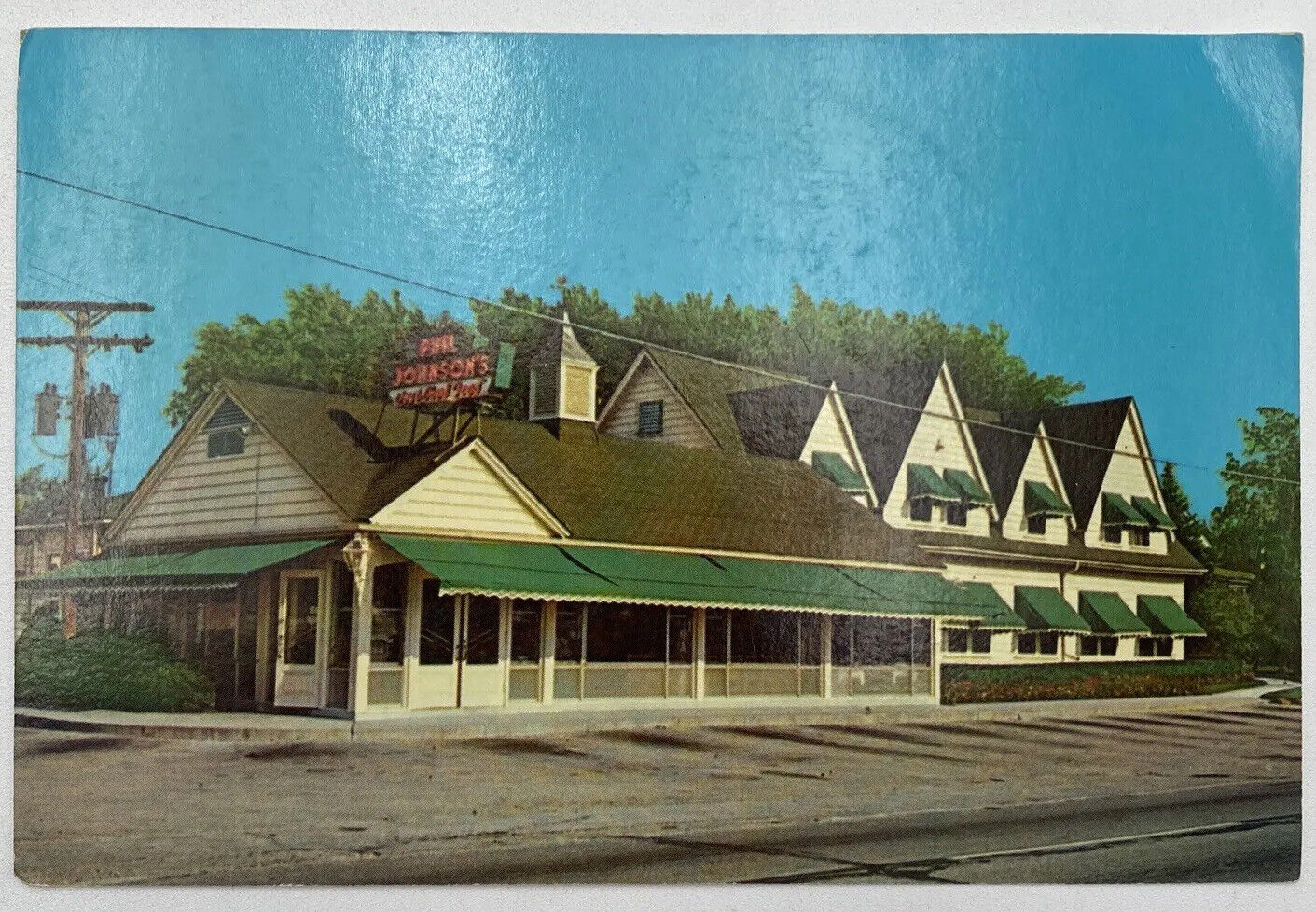Postcard IL Phil Johnson\'s Restaurant Northbrook Illinois Unused