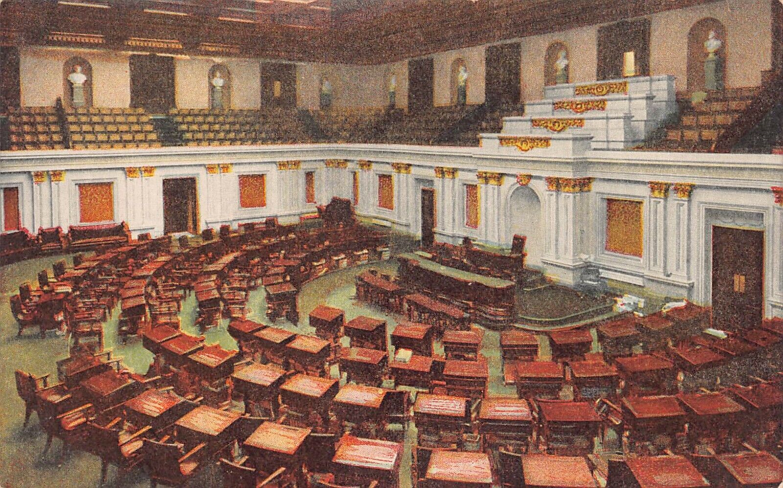 The Senate Chamber, U.S. Capitol, Washington, D.C., Early Postcard, Unused