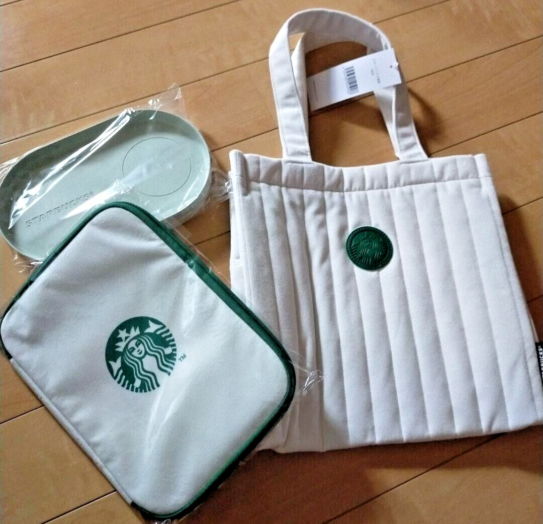 Starbucks Japan Happy Bag 2024 Set of 3 Tote bag Multi Case Cafe Plate