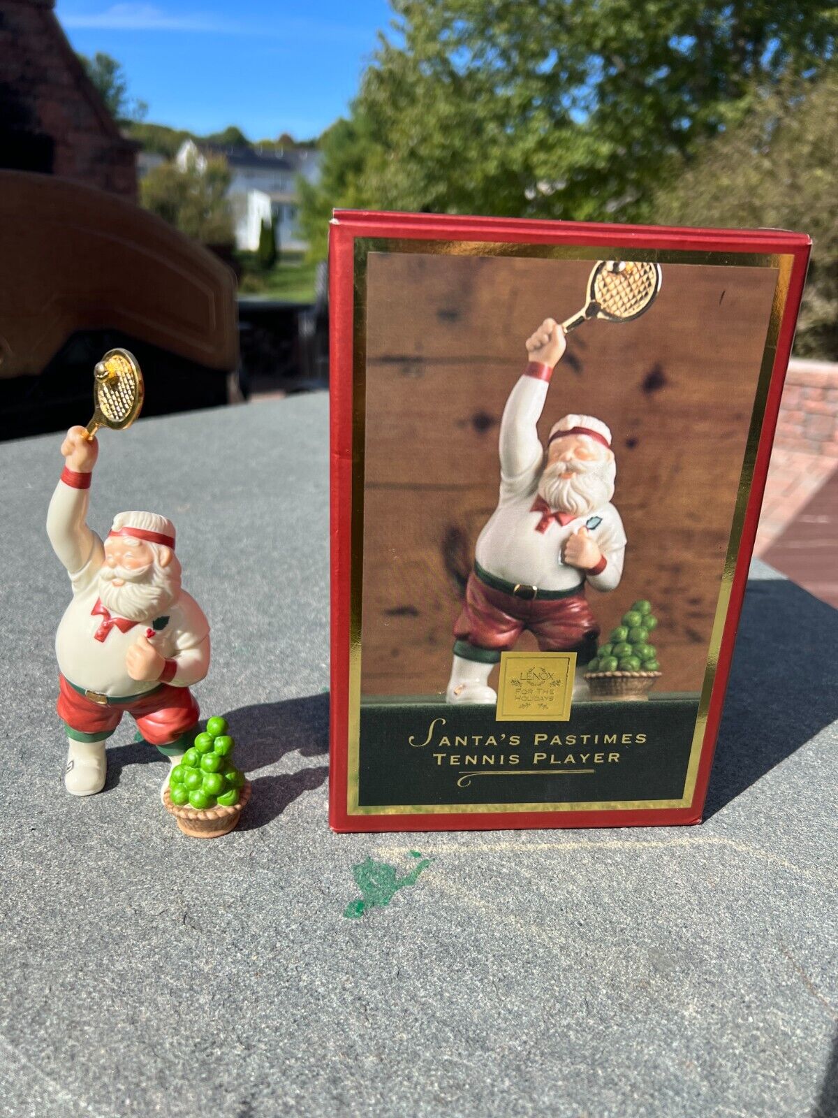 Lenox Santa \'s Pastimes Tennis Player, Santa Playing Tennis Figure, 7\