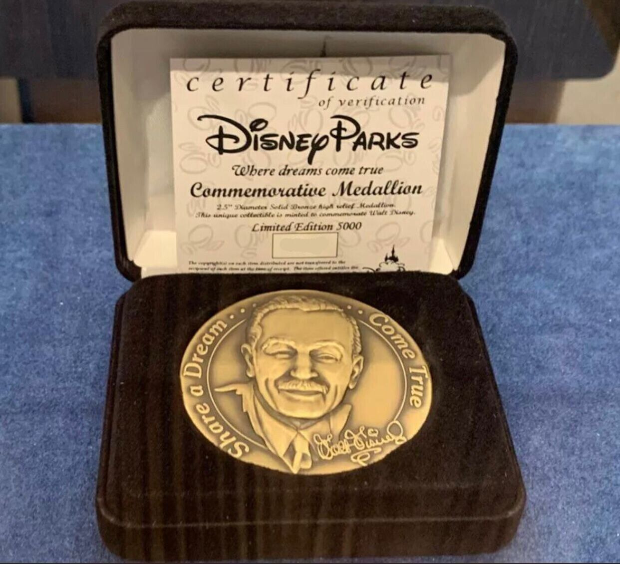 Disney Parks Where Dreams Come True Commemorative Medallion