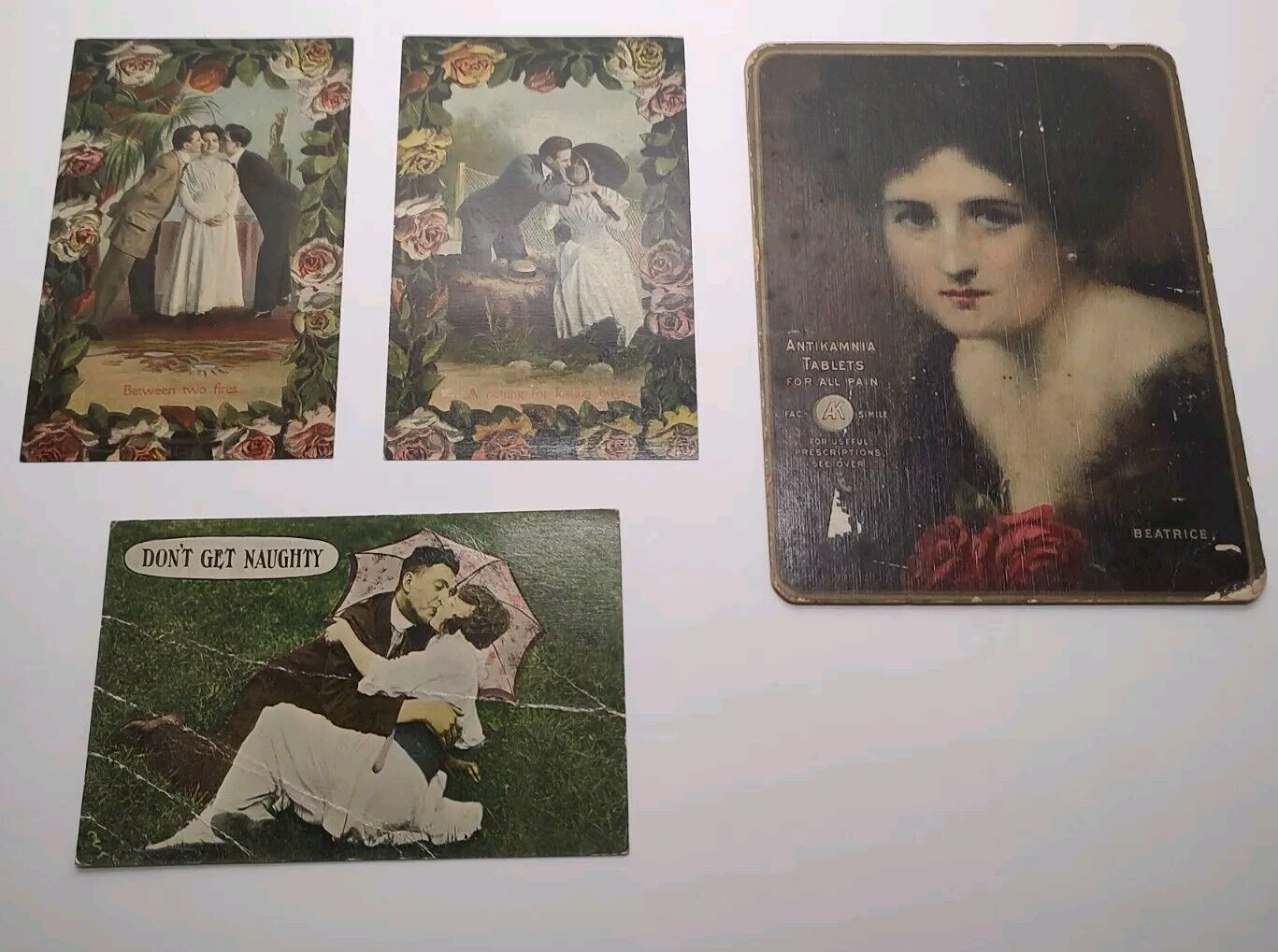ANTIQUE POSTCARDS EARLY 1900\'s Funny Romantic Unused + 1910 Calendar Card Lot