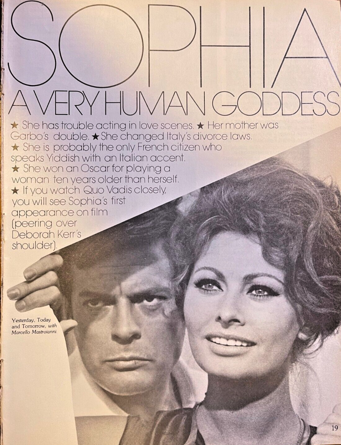 1977 Actress Sophia Loren illustrated