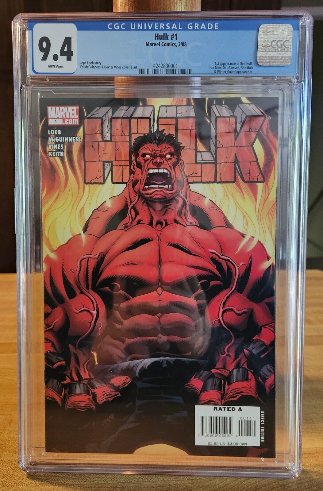 Hulk #1 (2008) CGC 9.4 - First Red Hulk