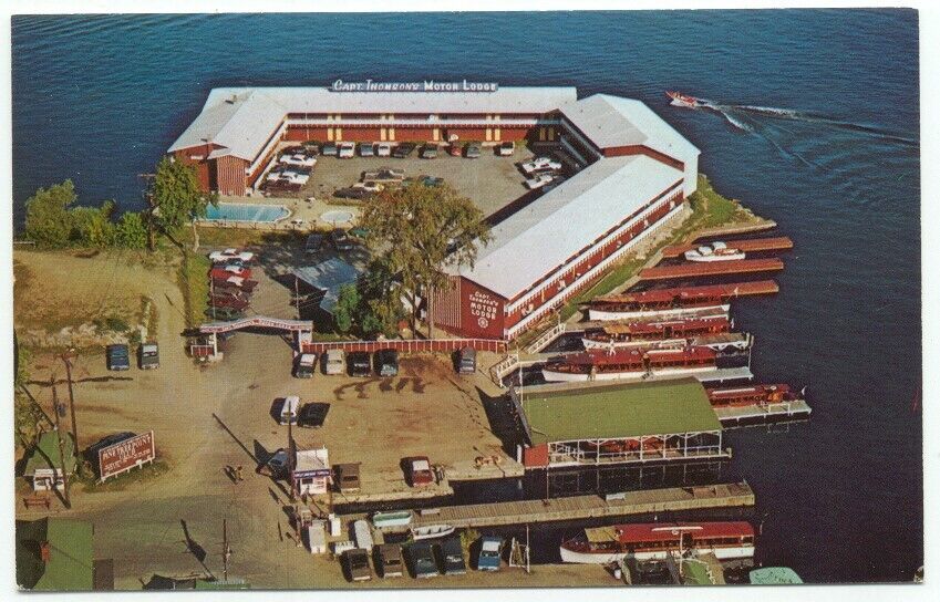Alexandria Bay NY Capt. Thomson's Motor Lodge 1000 Islands Postcard New York