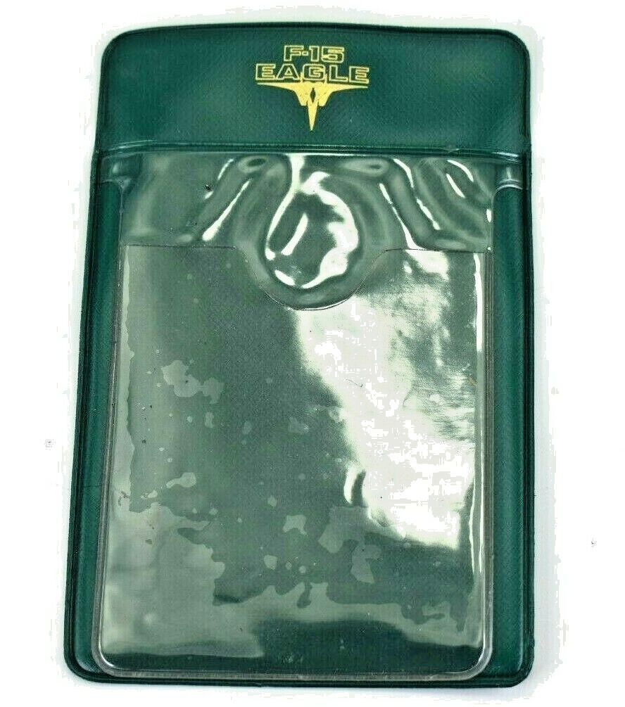 Vintage F-15 Eagle Jet Air Force Pocket ID Green Badge Holder NOS