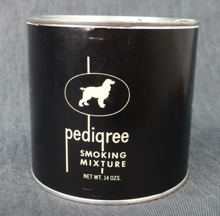 Vintage Rare Pedigree Black Pipe Tobacco Tin ~ Dog Smokers Haven A+ Condition 