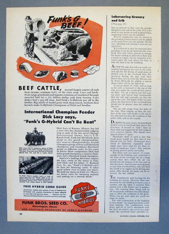 Original 1948 Seed Ad Photo Endorsed by Dick Lacy of Kansas, Illinois