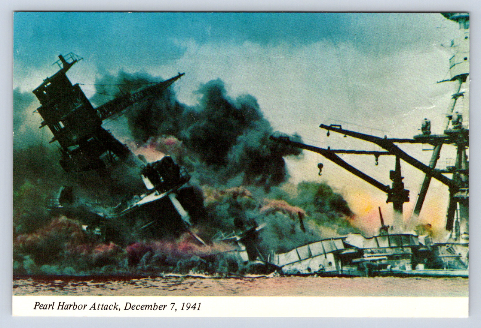 Vintage Postcard Pearl Harbor Attack 