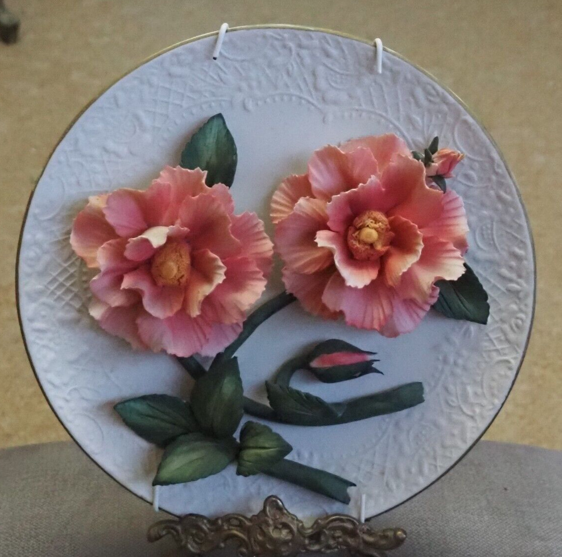 The Pink Roses of Capodimonte~ Limited Edition~ Fine Porcelain 3D Art.