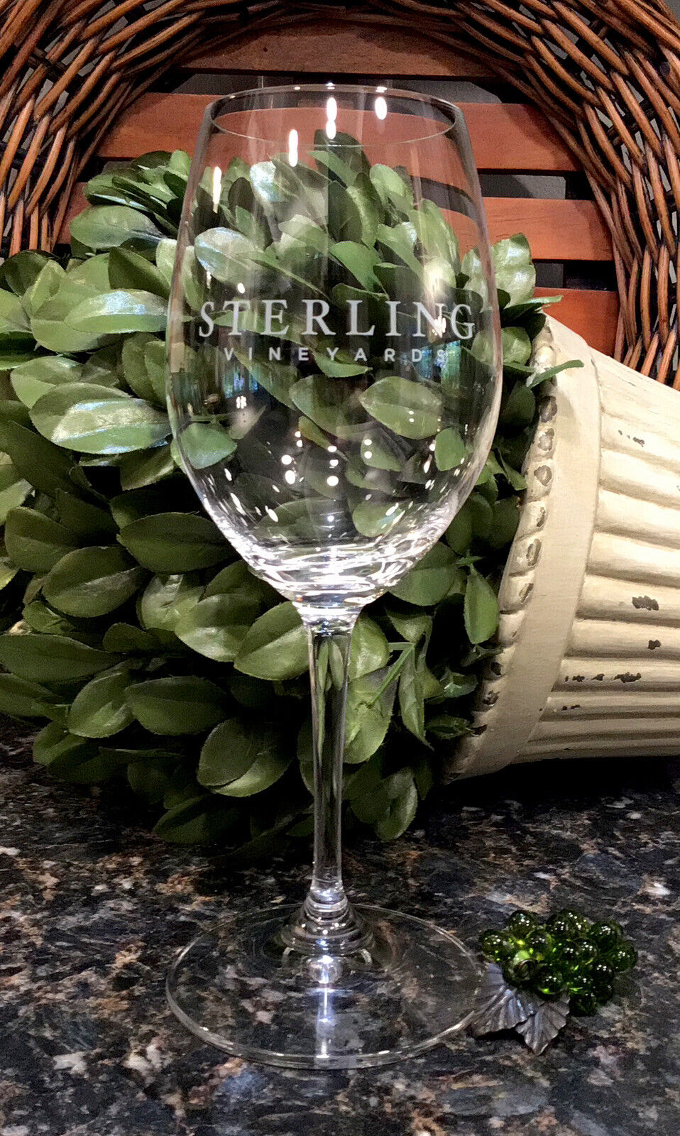 STERLING VINEYARDS Riedel Crystal Wine Glass Calistoga NAPA Valley ~ PRISTINE