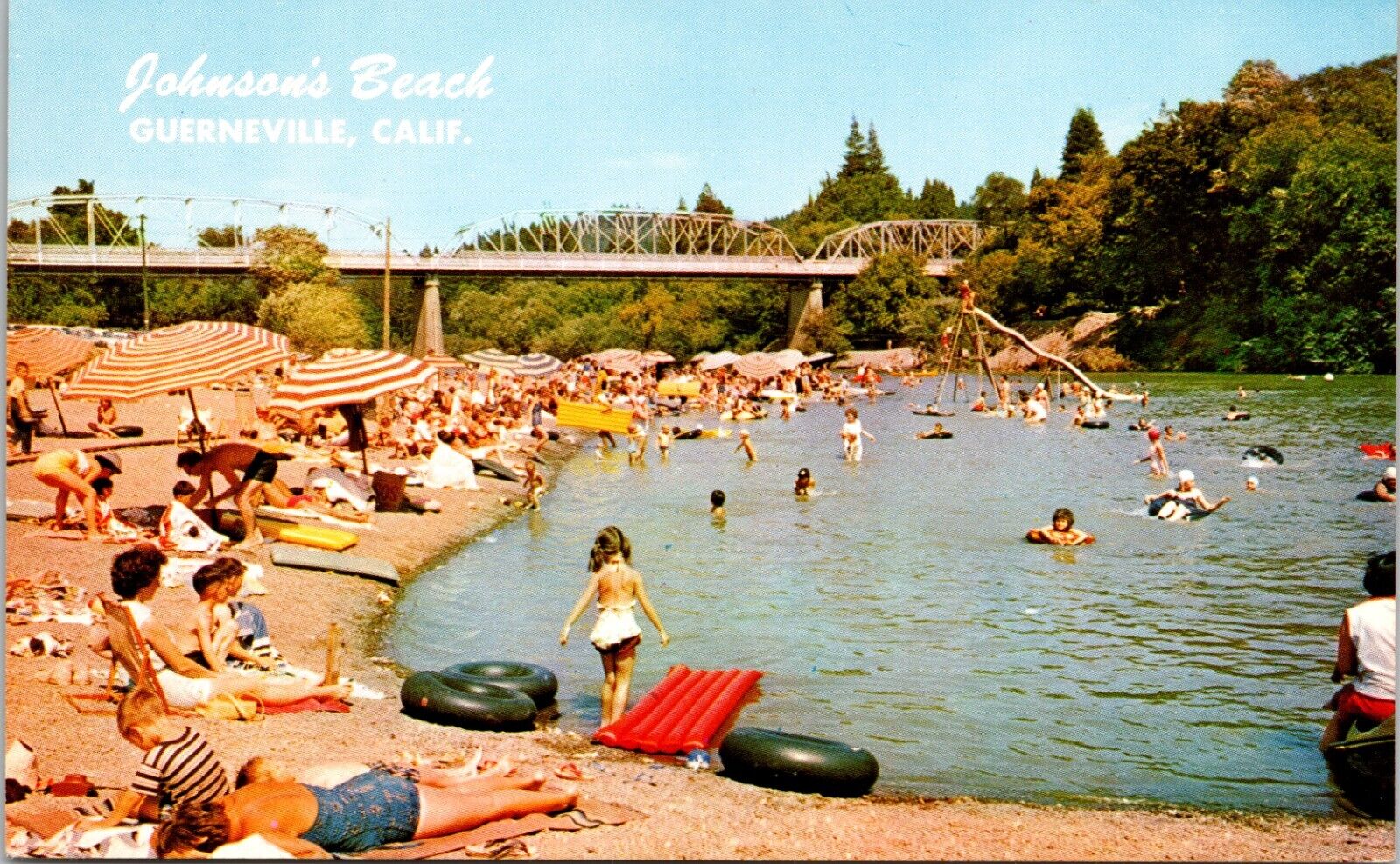 Postcard Guerneville  California - Johnson\'s Beach - Russian River