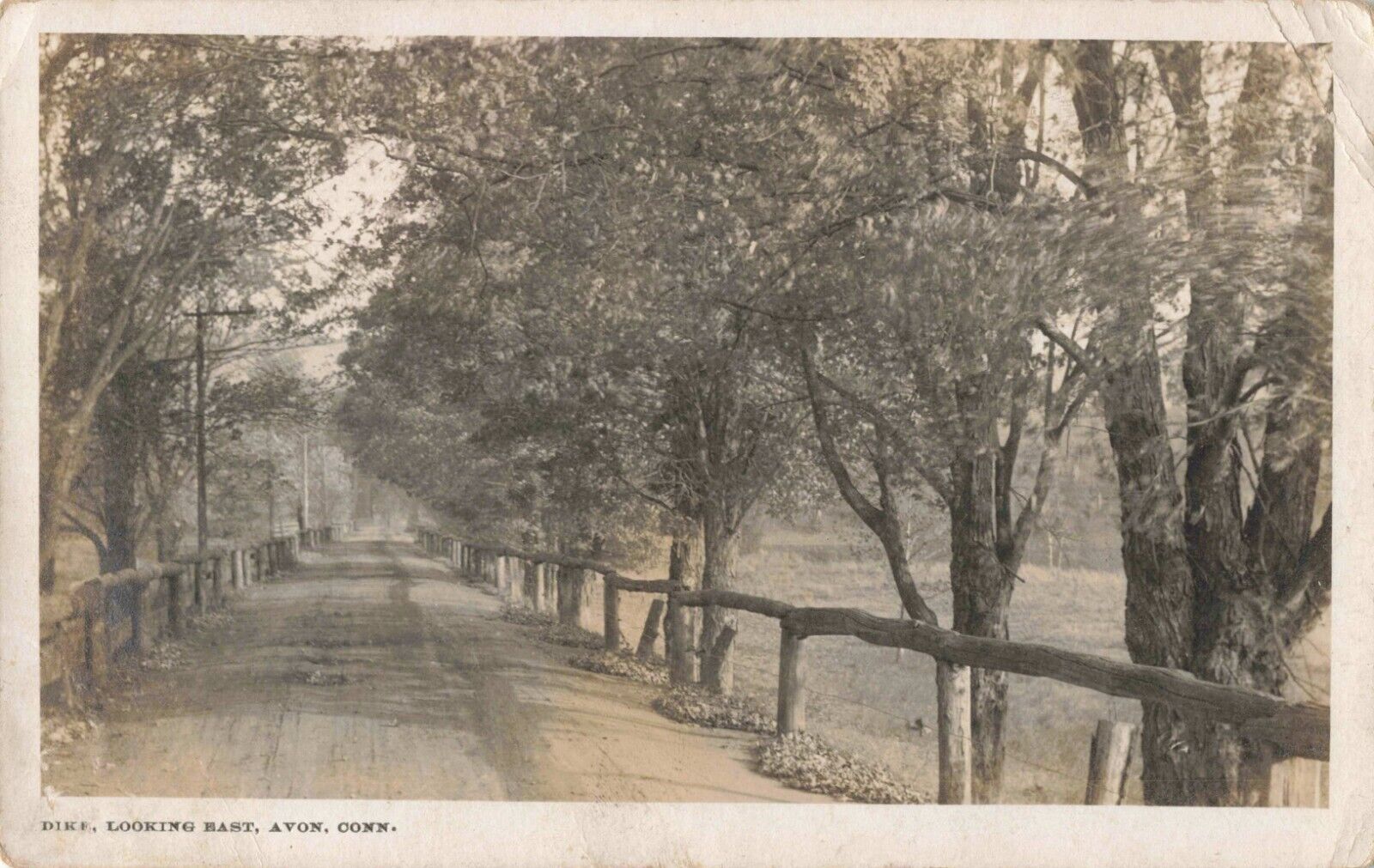 Dike Looking East Avon Connecticut CT 1909 Real Photo RPPC