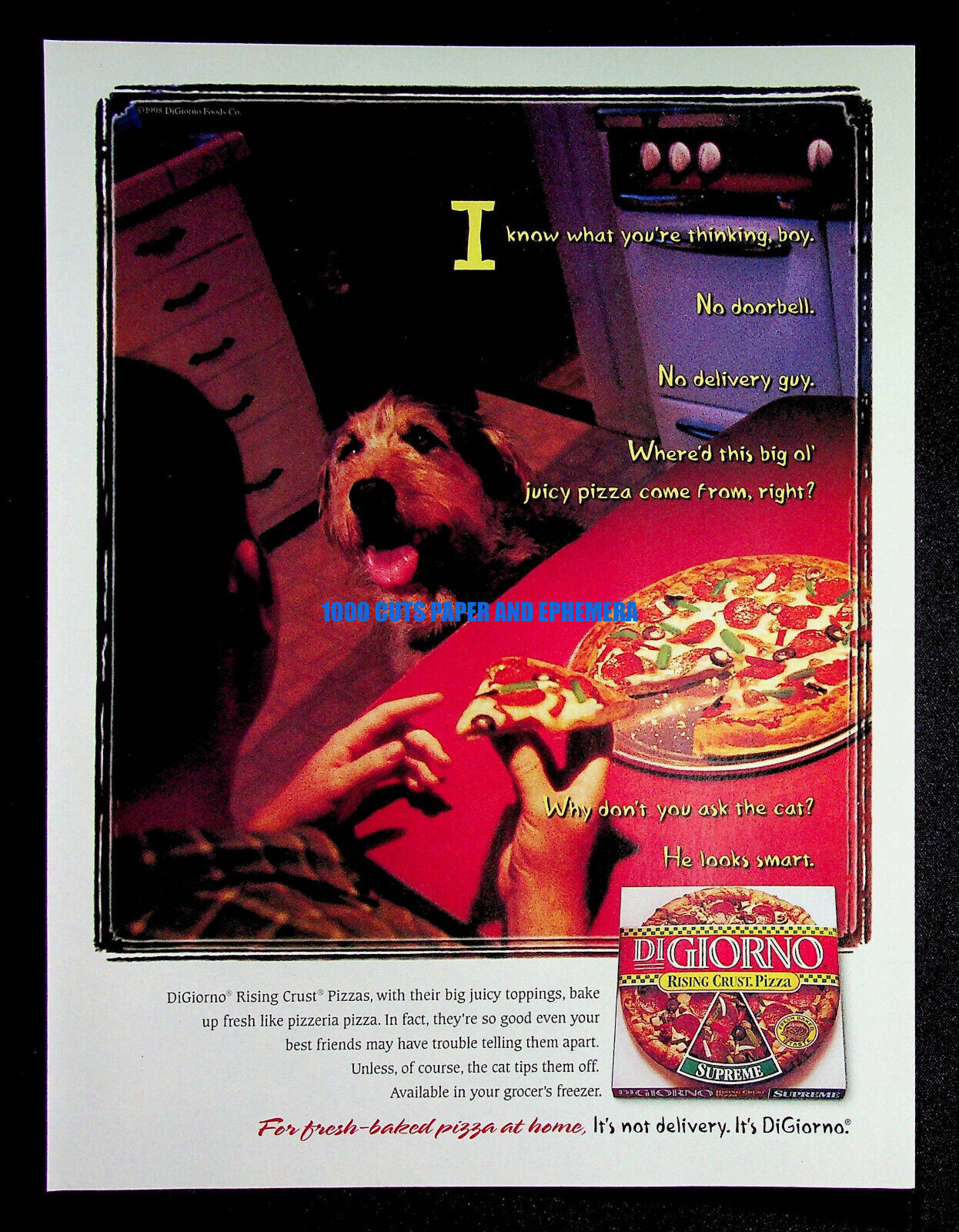DiGiorno Frozen Pizza 1998 Trade Print Magazine Ad Poster ADVERT